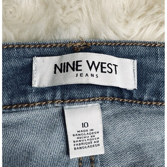 Nine West Chrystie Capri Jeans 10 (32x22) Blue High Mid Denim Stretch Womens - Picture 3 of 11